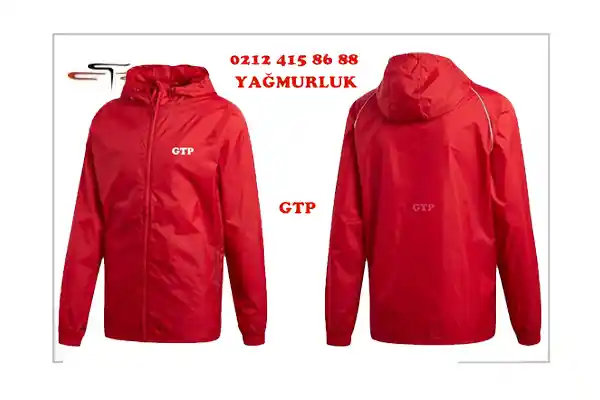 Kapşonlu Mont imalat kırmızı